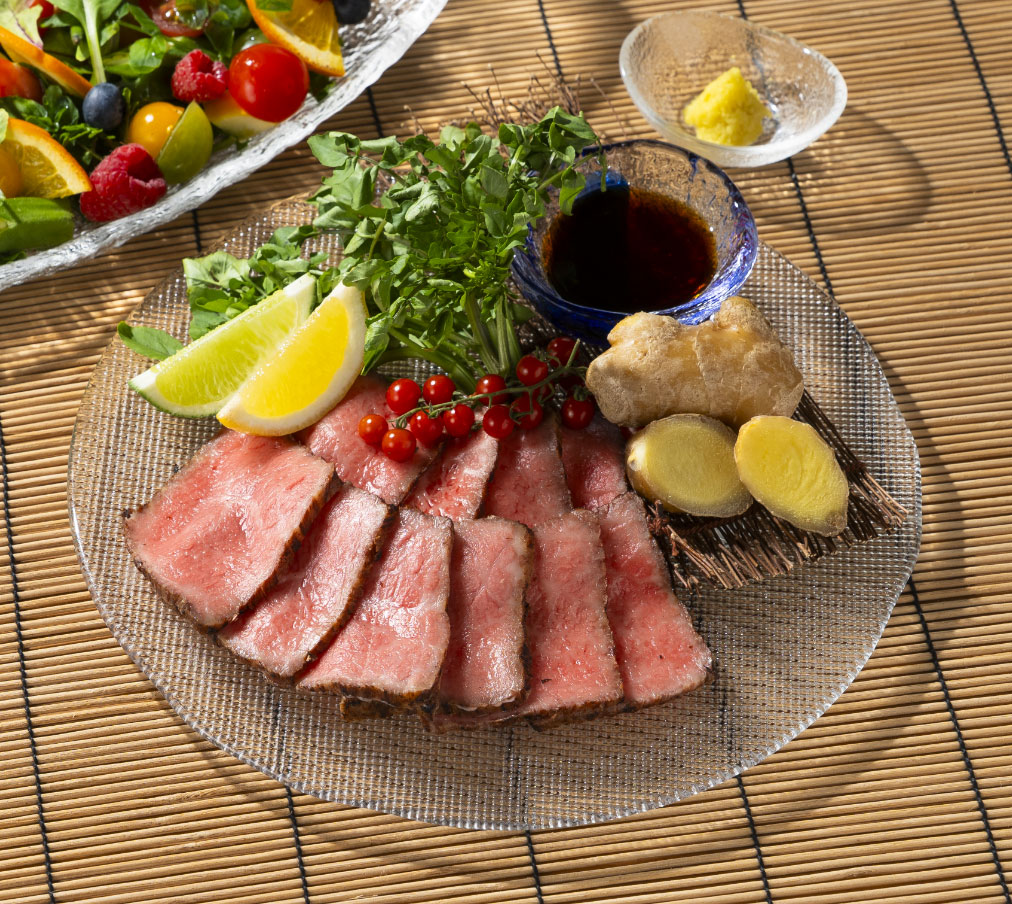 黄金しょうがで味わう極みハネシタローストビーフ
