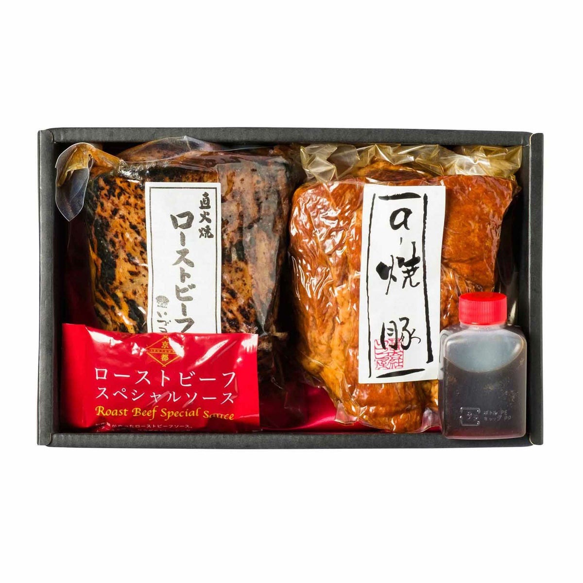 ギフト箱入り・のし対応のローストビーフ×焼豚セット